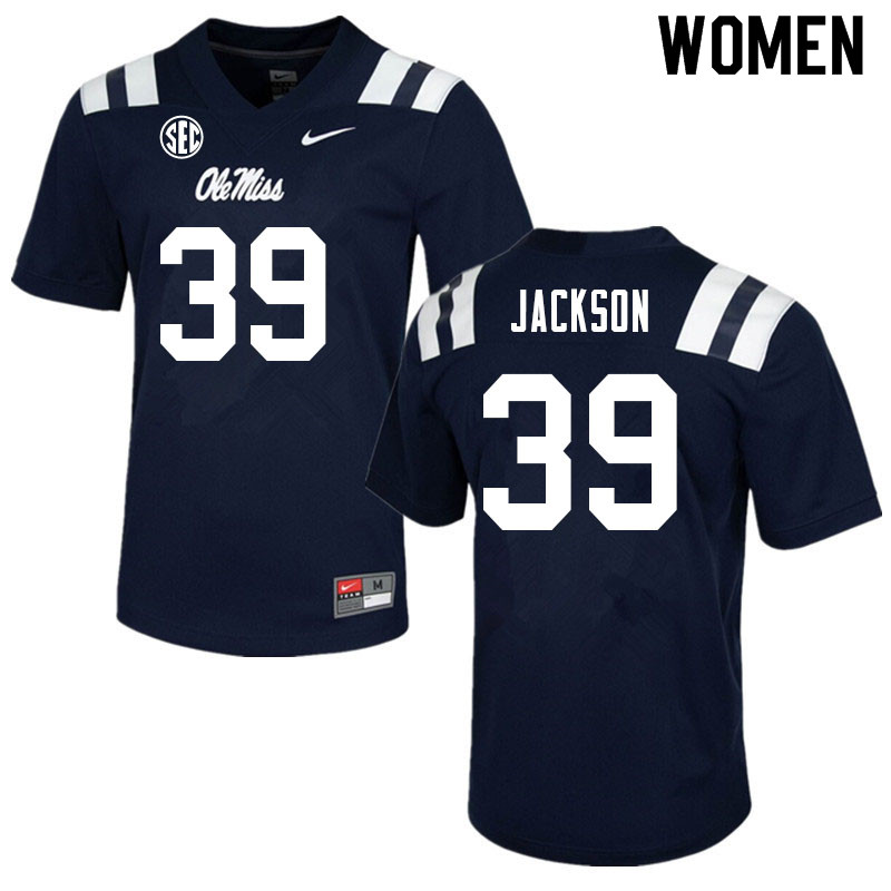 Dink Jackson Ole Miss Rebels NCAA Women's Navy #39 Stitched Limited College Football Jersey RTY6758ZQ